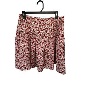 Ann Taylor Women's A-Line Knee Length Skirt Size 8 Red Geometric